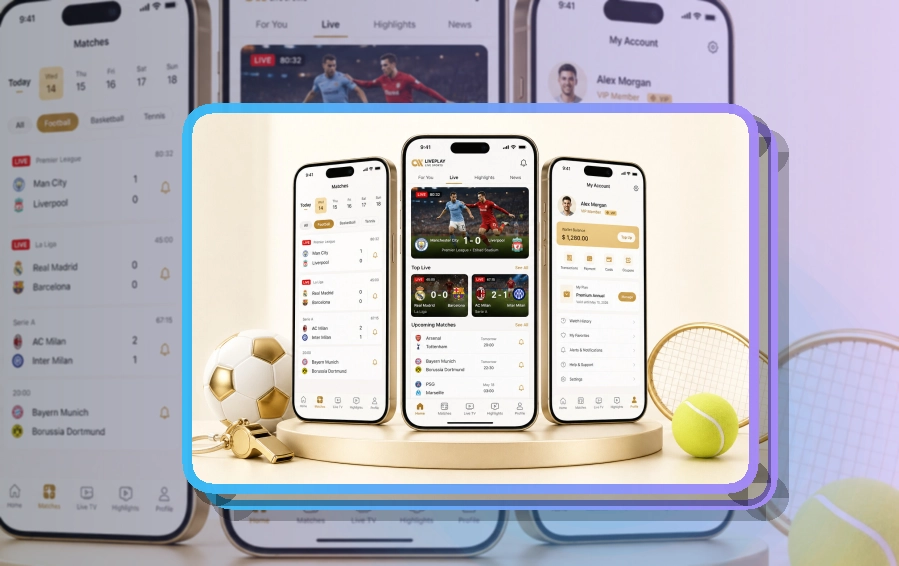满冠体育 App使用亮点，比赛日更方便 页面展示